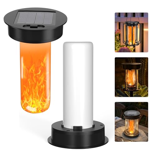 2 Pack*Replacement Solar Panels for Garden Lantern Lights 8.5cm Replacement Top for Hot Air Balloon Light Outdoor Patio Halloween Decoration Solar Flickering Flame Bulb and Lantern Accessories