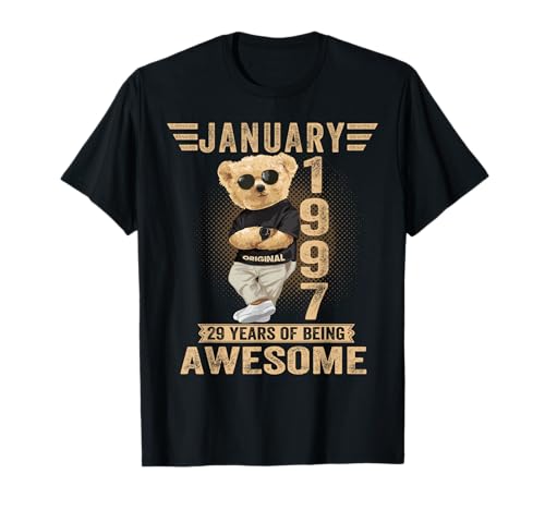 29. Januar Geburtstag Männer Frauen 1997 Toller Teddybär T-Shirt