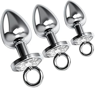 Butt Anal Plug Sex Toy, 3 Pcs Stainless Steel BDSM Anal Plugs Jewelry Design Training Set Sex Toys Unisex Masturbation L+M+S for Women Men Couple Beginners Advanced Users, Prostate Massaging Toy