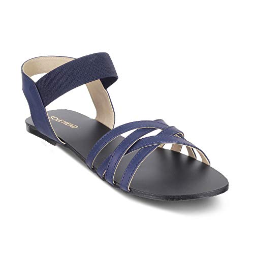 Image of SOLE HEAD Blue Flat Women Sandal