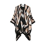Asymmetrisches Saum. Dieser stylischen Poncho ist einen idealen Begleiter für jede Frau in die kalte Tage. Bietet eine wunderbaren und warmen Herbst/Winter.