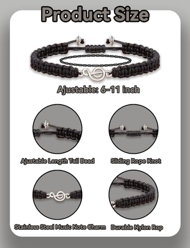 Music Gifts for Men Women, Music Bracelet Musical Note Accessories for Him Her, Music Stuff Bracelet Music Lover Jewelry Gifts, Birthday Gifts for Women Men Teens3