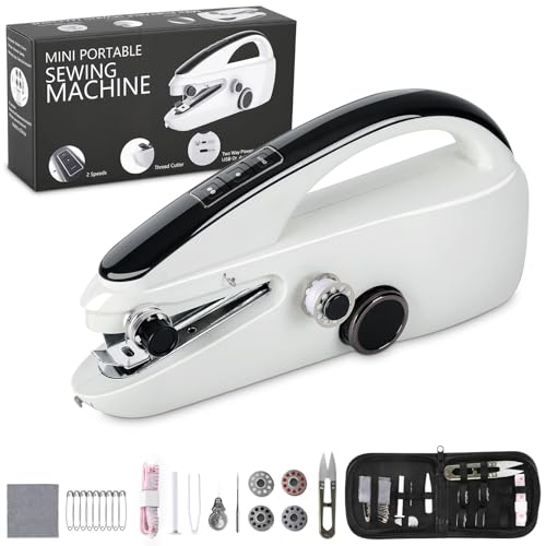 Fuairmee Mini Handheld Sewing Machine, Fast Sewing with Two Speeds,