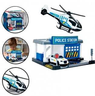 Estação De Polícia Carrinho E Helicóptero Brinquedo Infantil