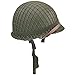 WW2 US Army M1 Helmet, WW2 Gear, WW2 Uniform, WW2 Helmet Metal Steel Shell Replica with Net/Canvas Chin Strap/Cat Eye Band DIY Painting