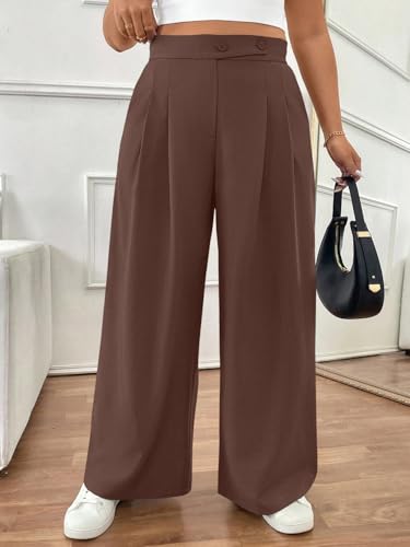 Image of GRECIILOOKS Trousers for Woman | Womens High Rise High Waist Flared Korean Style | Formal Pant for Women Office Wear| Track Pants for Womans Elegant for College & Events (Available in Plus Size)