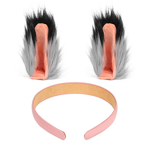 Haoan Wolf Fox Tail Clip Ears And Gloves Set Halloween Christmas Fancy Party Costume Toys Gift For Women And Man Gray #TOP3
