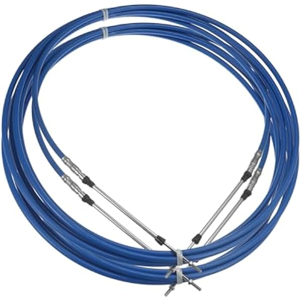 2 szt., 6 m, 6 m, 599 cm, morski kabel przepustnicy, pilot zdalnego sterowania, kabel do silnika zaburtowego, łodzi, system kierowniczy, niebieski, nie do Yamaha
