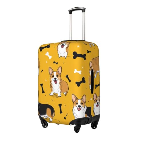 Corgi Bone Luggage Cover Elastic Washable Protector Anti-Scratch Travel Suitcase Covers With Concealed Zipper For 18-32 Inch Luggage X-Large2