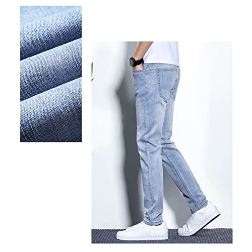 Mens Stretch Straight Leg Jeans Slim Fit Washed Straight Leg Denim Pants Lightweight Comfort Jean4