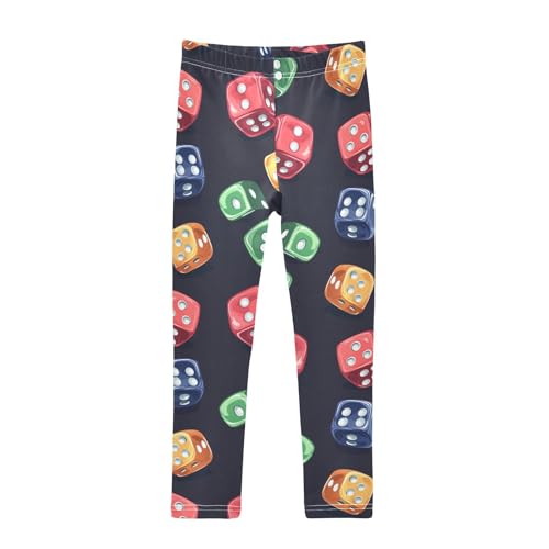 ZZKKO Girls Leggings Retro Dice Toddler Girls Clothes Leggings for Girls Toddler Girls Leggings 3-4T