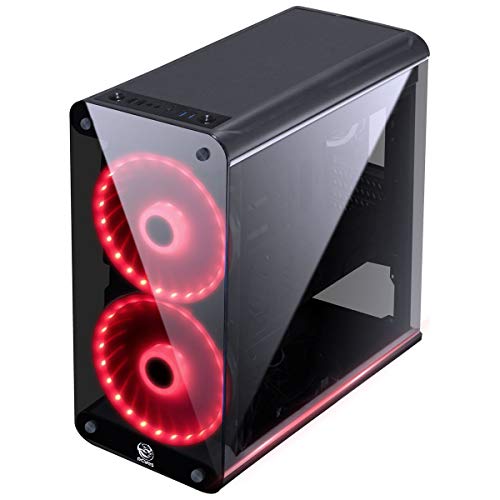 GABINETE MID-TOWER SOLARIS PRETO COM 2 FAN 20CM RGB COM FRONTAL E LATERAIS EM VIDRO TEMPERADO - SOLP