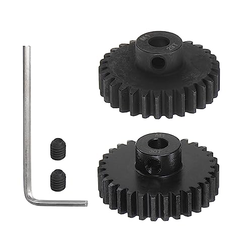 HARFINGTON Mod 1 M1 Pinion Motor Gear Set 2pcs 29T 30T Fit 5mm RC Motor Shaft M1 Pitch Gears for RC Car, with Hex Key