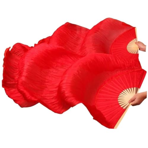 Abanicos de seda hechos a mano para danza del vientre con varillas de bambú
