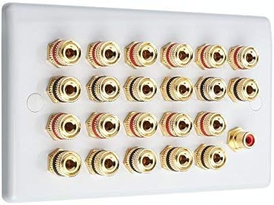 11 1 Bianco Slimline Audio Suono Surround Altoparlante Piastra Muro con Dorato Morsetti Rca Nessuna Saldatura Richiesta 11 1 Bianco Slimline Audio Suono Surround Altoparlante Piastra Muro con Dorato Morsetti Rca Nessuna Saldatura Richiesta