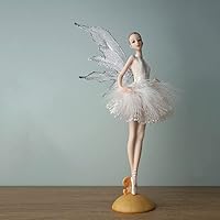 ガラス細工　妖精　バレリーナ Amazon｜フェザースカートバレリーナ回転置物、妖精天使少女樹脂