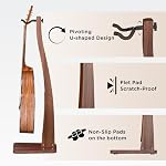 Support pour guitare, support pour guitare acoustique, support de guitare en bois massif Premium, support à guitare simple pour guitare sonore, supports de guitare suspendus semi courbés pour Studio, salon (Noyer noir américain, guitare acoustique/ Guitare électrique/Bass)