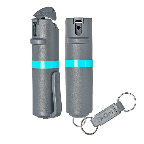 Pom Pepper Spray Combo Pack Clip & Keychain - Maximum Strength Oc Spray Self Defense- Tactical Compact & Safe Design - 25 Bursts & 10 Ft Range - Stream Spray Pattern #TOP15