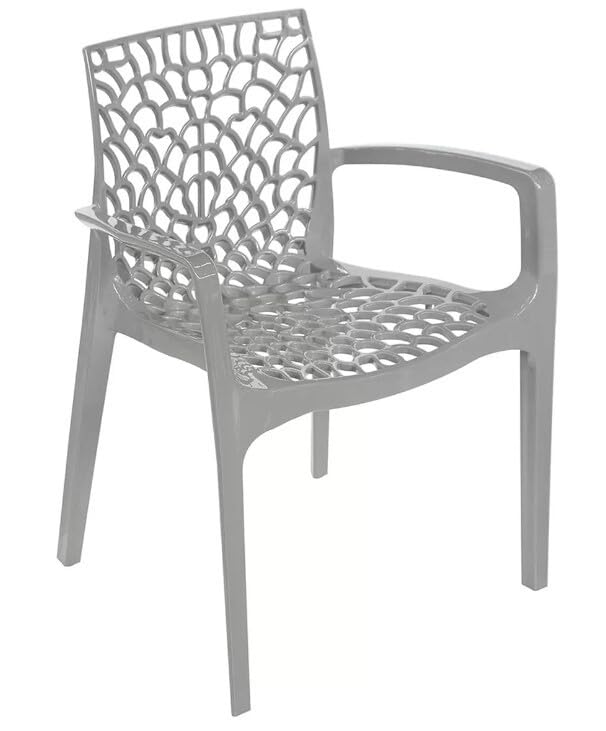 METRO Professional Fauteuil de Terrasse Maurage, Empilable, Plastique, 56.5 x 55 x 81 cm, Gris Perle