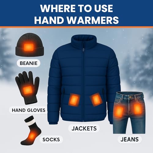 Image of Hand Warmers (Pack of 7) | Natural Heat | 8+ Hours Cosy Heat | Ideal for Adults and Children | Safe for Travel, Camping, Hiking, Holidays | Self Activated
