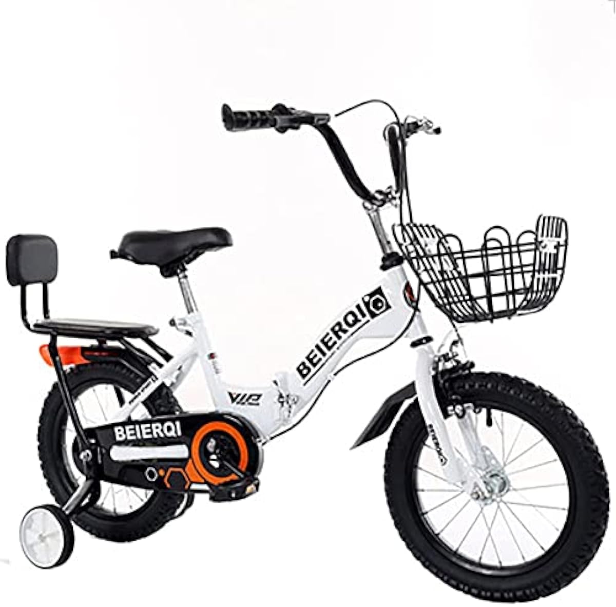 販売 時期 キッズ バイク ガールズ ボーイズ 幼児 折りたたみ式 12 14 16 18 インチ ホイール 補助輪付き 2 歳以上 調節可能なシートとハンドルバー バスケットと後部座席付き 白 スポーツ アウトドア 正規 店 偽物 Www Littleshopp Com