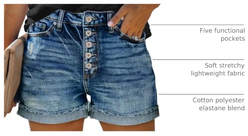Image of MODARANI Denim Shorts for Women Distressed Jean Shorts Ripped Summer Hot Short
