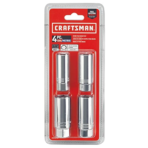 Craftsman 3/8 In. Drive Metric And Sae 6 Point Standard Spark Plug Socket Set, 4 Piece Set (Cmmt34504) #TOP2