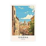GAPKJGTS Girona - Póster de lona de viaje, decoración de dormitorio, paisaje, oficina, habitación, regalo, 60 x 90 cm