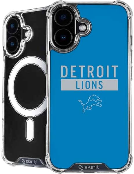 Skinit Phone Case Compatible with MagSafe iPhone 17 - Officially Licensed NFL Detroit Lions Tropical Print Design