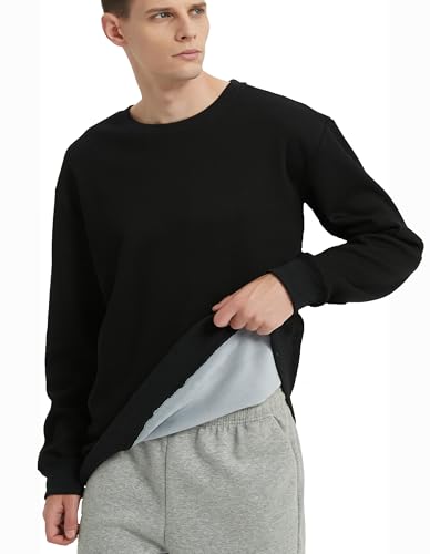 Men's Heavy Weight Crew Neck Sweatshirt Soft Fleece Lined, Long Sleeve Classic Warm Pullover Basic Top4