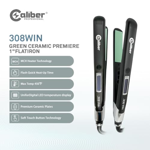 Caliber Pro Planchita Pelo Cerámica Verde con Display LED miniatura 2