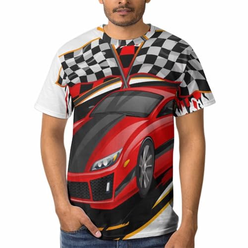 T-shirt homme voiture de course rouge idéal pour les sorties circuits