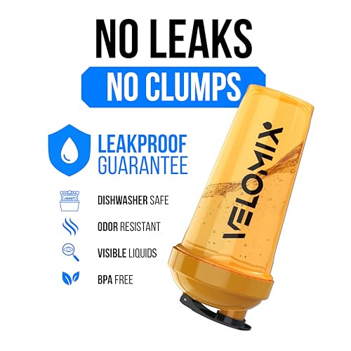 Image of VELOMIX -2 Pack- 28 oz Protein Shaker Bottles for Protein Mixes - 2x Wire Whisk | Leak Proof Shaker Cups for Protein Shakes and Pre Workout | Protein Shaker Bottle Pack (A8) Golden Stone