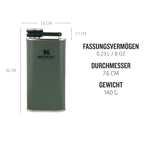 STANLEY 1913 Classic Wide Mouth Flask 236ml Mit Never-Lose Kappe - Edelstahl Flachmann Mit Weiter Öffnung Zum Einfachen Befüllen Und… – Ansicht 2
