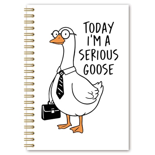 Carnet de notes à spirale Funny Goose, cahier de travail humoristique de 14 x 21 cm pour bureau