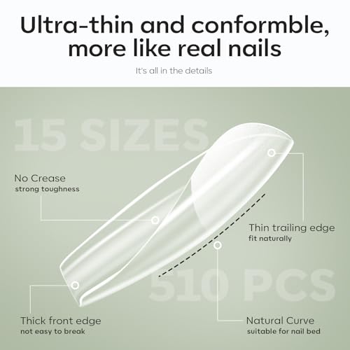 Image of modelones X Nail Gel Kit, Fake Nails Long Coffin, 9-in-One Glue Prep Dehydrator & Portable Mini U V Light Acrylic Clipper, 500Pcs Coffin Tips for Extension Kit DIY Salon Home Gift for Women | 500Pcs Fake Nails Long Coffin Coffin Tips for Extension Kit DIY Salon Home Gift for Women