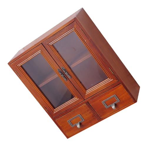 TOPBATHY Vitrina de Madera con Doble Puerta Vintage y Múltiples Cajones Estantes para Organización y Almacenamiento en Comedor o