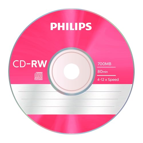 Philips 5 x CD RW 700 Mo 80 min 4x 12x boîtier CD étroit - vue 3