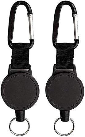 Retractable Key Chain, Heavy Duty Extendable Key Reel with Steel Wire Rope Retractable ID Badges Holder