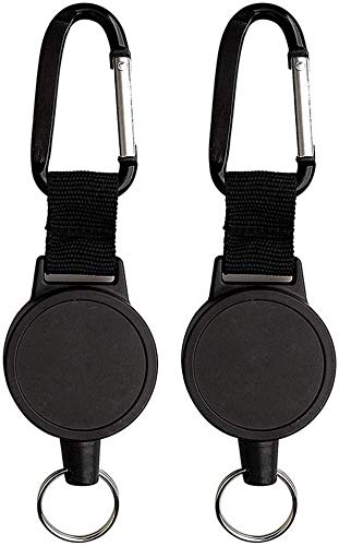 Retractable Key Chain, Heavy Duty Extendable Key Reel with Steel Wire Rope Retractable ID Badges Holder