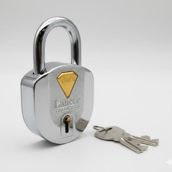 Malaikah | Diamond Edition: 68mm Reinforced Iron Shield Padlock (Pack of 1) | The Ultimate Anti-Theft Guard with 3 Keys | Fast Push-Click Locking for Main Gates, Shutter & Heavy Duty Use-image-26