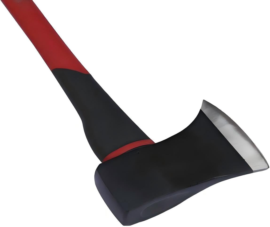 3.5 lb Single Bit Axe – Wood Splitting Axe & Felling Axe with Double Injection Fiberglass Handle, Steel Head, Non-Slip Grip for Heavy Duty Firewood Cutting
