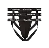 Calvin Klein Men`s Underwear Breathable Cotton Mesh Jock Straps 3 Pack (Black(NP2230-001)/White, X-Large)