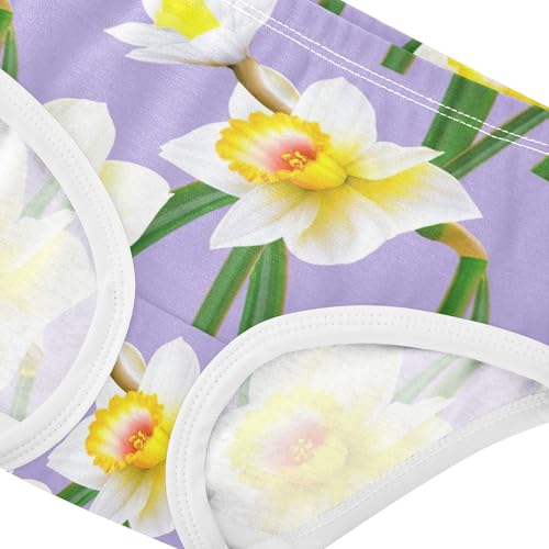 Cotton Girls Underwear Toddlers White Yellow Flowers Violet Cute Panties Girl Print Briefs Kids Undies 2t4