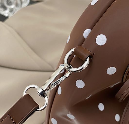 Polka Dot Tote Bag for Women Small Clutch Handbags Shoulder Chic Purse Satchel for Travel Work4