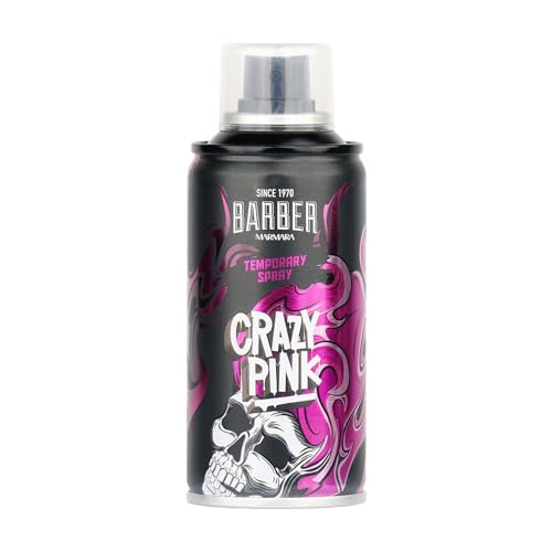 BARBER MARMARA laca de color para peluquería - 150ml spray de color para el cabello para disfrazarse y maquillarse para carnaval, Halloween y fiestas temáticas - tinte para el cabello (Crazy Pink)