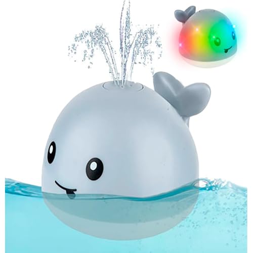 Jouet de bain baleine grise lumineuse, idée cadeau de naissance originale