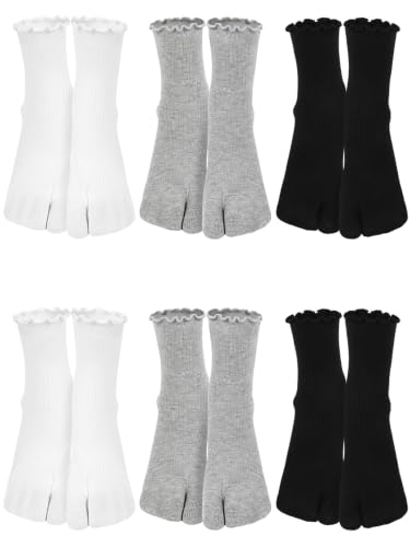 Image of 6 Pairs Japanese Toes Separated Socks for Men Women Unisex