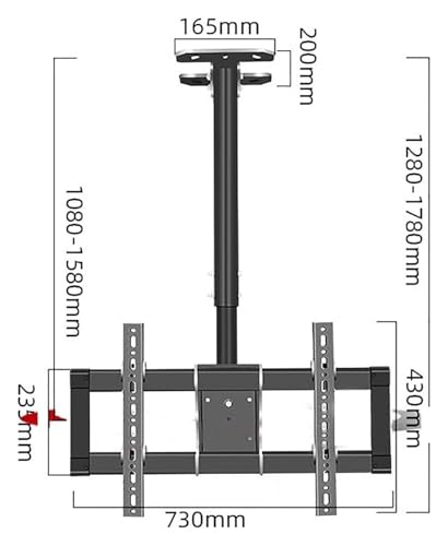 Support TV de plafond rotatif en acier robuste pour écran géant charge max 176 LB - 3