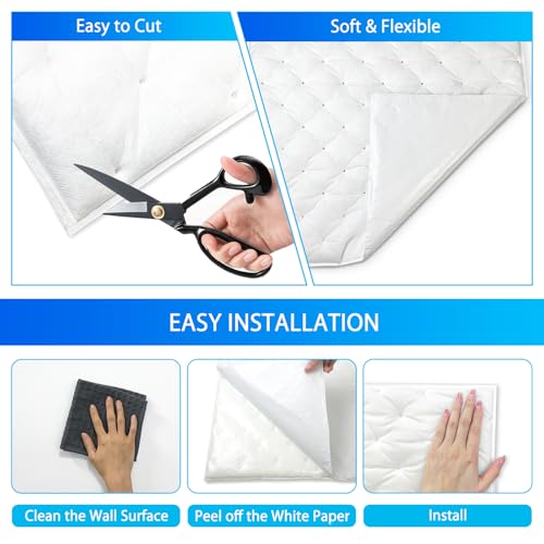 Coton auto-adhésif insonorisant blanc TroyStudio isolation phonique 1.3cm - 7